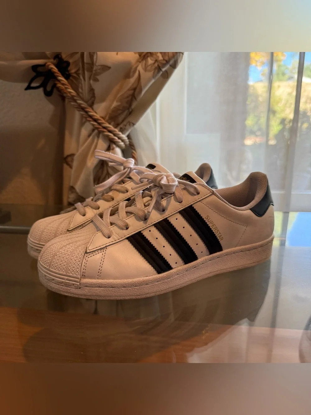 New Adidas White and Black Superstar Sneakers